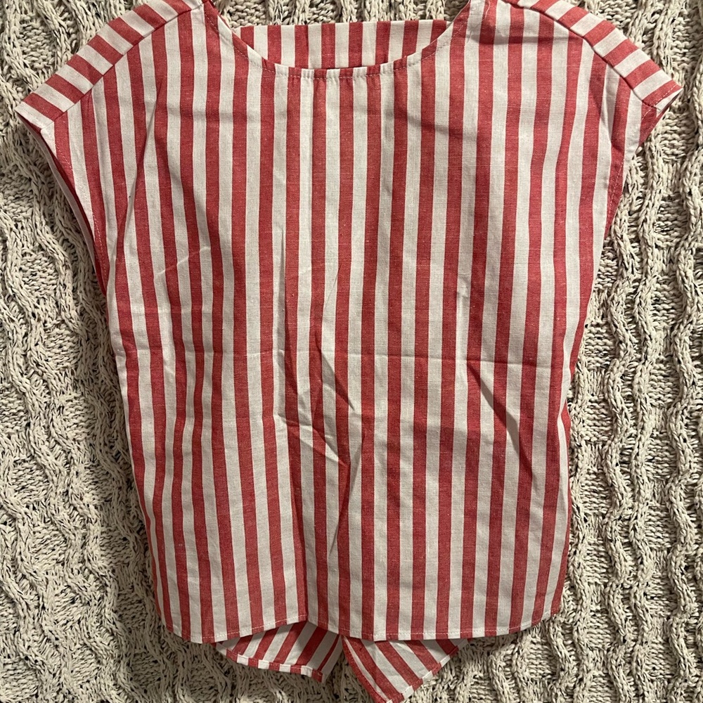 SHEIN Candy Cane Striped Blouse